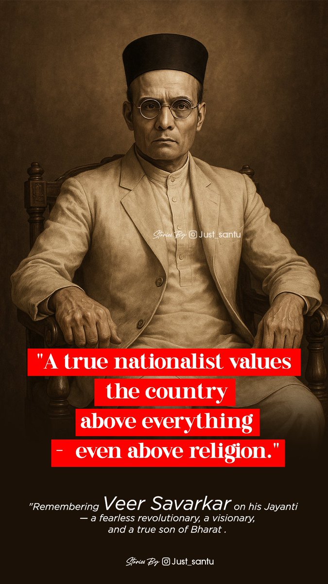 On his Jayanti, we salute #VeerSavarkar -the fearless soul who dared to dream of a free Bharat 

#VeerSavarkarJayanti