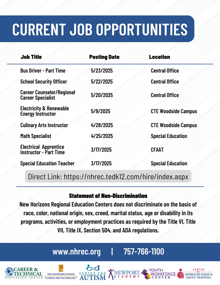 New Horizons Regional Education Centers tweet media