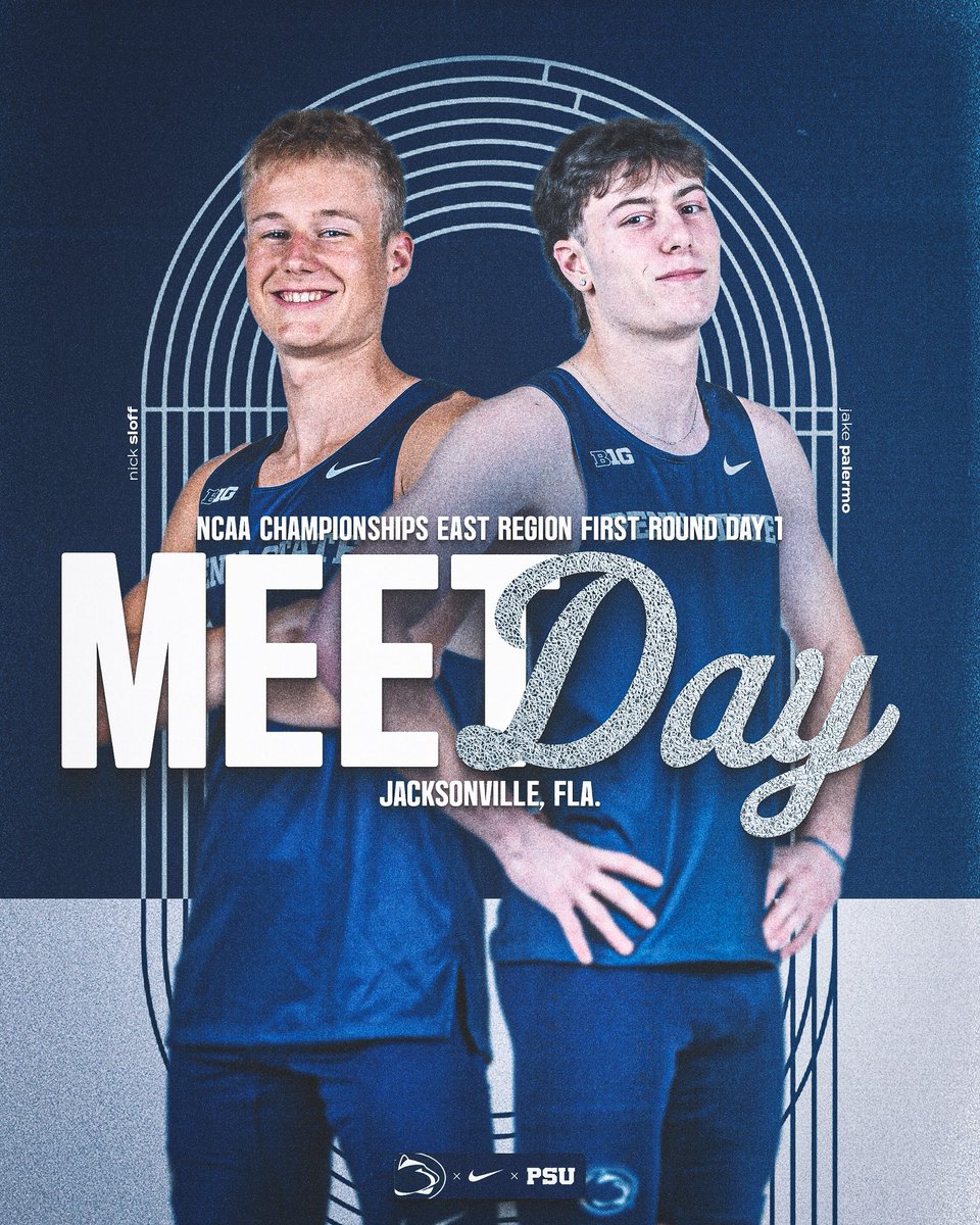 Penn State Track & Field/Cross Country (@pennstatetfxc) on Twitter photo It’s go time in Jacksonville 🌴
🆚 | NCAA East Regional Prelims
📍 | Jacksonville, Fla. 
🏟️ | Hodges Stadium
📊 | flashresults.ncaa.com/Outdoor/2025/F…
📺 | Live streaming on ESPN+
#WeAre | #PSUTF | #NCAATF It’s go time in Jacksonville 🌴
🆚 | NCAA East Regional Prelims
📍 | Jacksonville, Fla. 
🏟️ | Hodges Stadium
📊 | flashresults.ncaa.com/Outdoor/2025/F…
📺 | Live streaming on ESPN+
#WeAre | #PSUTF | #NCAATF