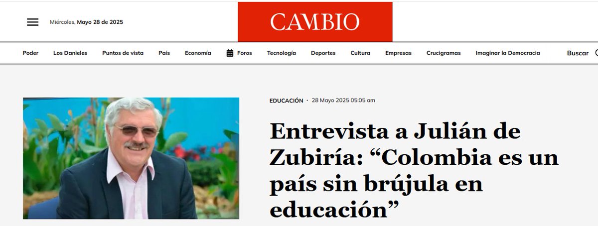 juliandezubiria's tweet photo. ¿Cómo le ha ido al Gobierno de Gustavo Petro en educación? ¿Por qué no mejora la calidad de la educación? Santiago Espinosa, escritor y rector del Gimnasio Sabio Caldas en Ciudad Bolívar, entrevistó para CAMBIO a Julián de Zubiría. Comparto la entrevista: https://t.co/kxQSUDuSFg https://t.co/w8zAT79CNR