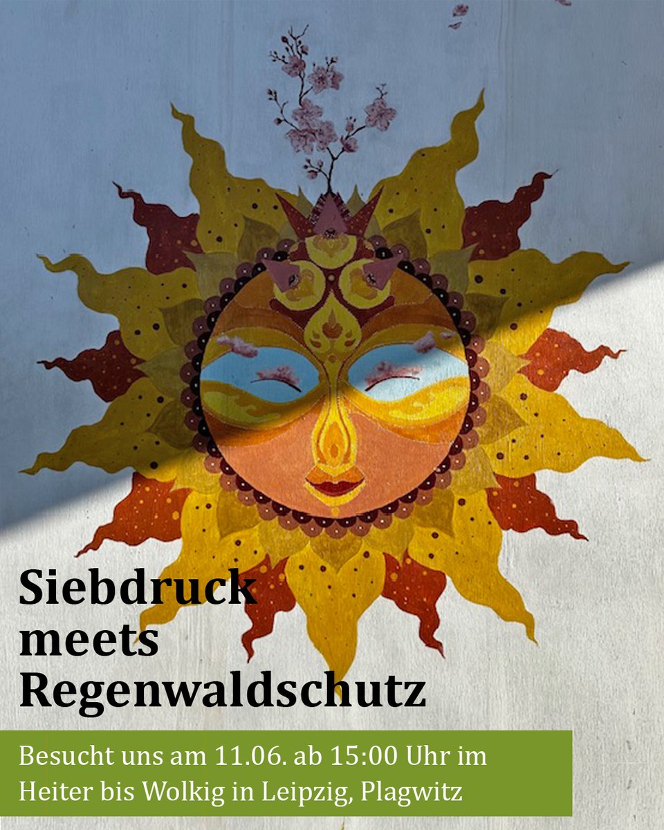 OrangUtansInNot's tweet image. Wie können wir die #Regenwälder schützen und verantwortungsvoll mit unseren Ressourcen umgehen? In unserem #Workshop wollen wir Textilien mit einem #Siebdruckmotiv verschönern und ihnen so ein zweites Leben einhauchen. Besucht uns am 11.06. im Heiter bis Wolkig in #Leipzig.