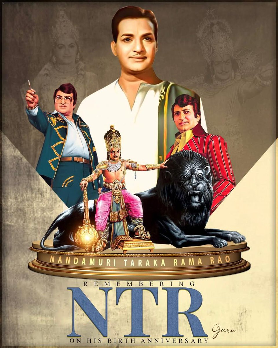 Remembering the man who redefined Telugu cinema and politics Nandamuri Taraka RamaRao garu on his Birth Anniversary 

Legend. Leader. NTR.

 #RememberingNTR #NTRLivesOn #NTRJayanthi #NTR