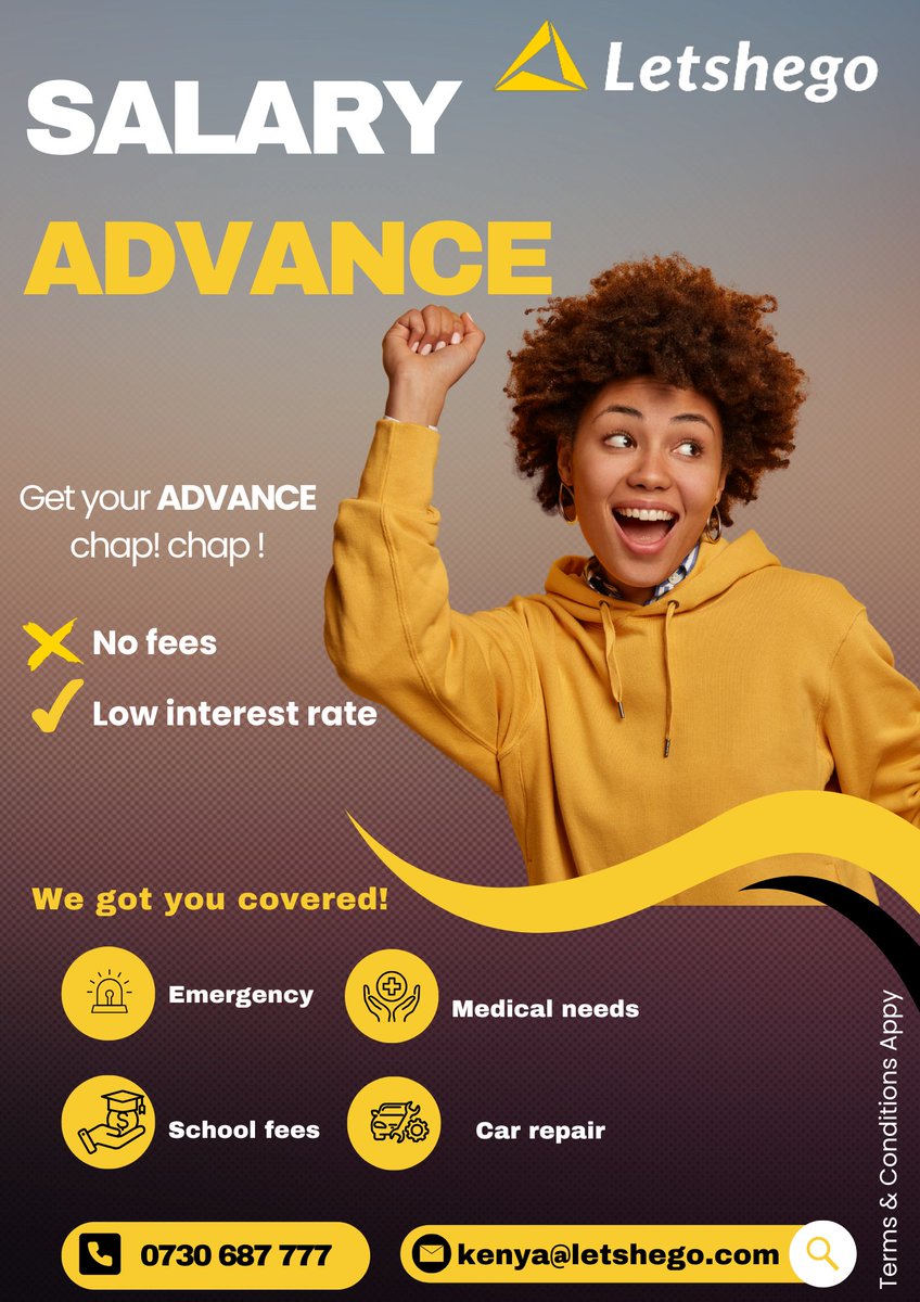 Fast, reliable and secure access to your earnings – right when you need it most.
Call us to know more:
0730 687 777, kenya@letshego.com
#SalaryCheckoffloan #salaryadvance