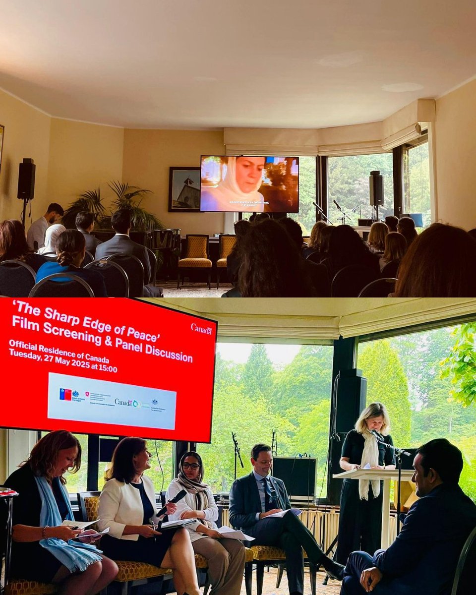 1/3 🇨🇦 was pleased to host The Hague diplomatic community for a screening of the powerful documentary The Sharp Edge of Peace, on the theme of Afghan women peacebuilders and women’s rights.