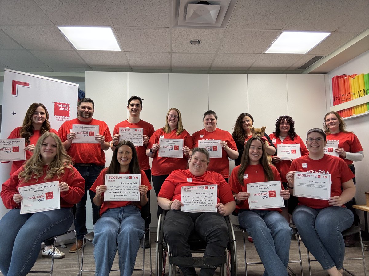 It’s Red Shirt Day®! A day to raise awareness for inclusion and support people with disabilities in Newfoundland and Labrador!

Show us your Red and WIN! Use the hashtag #RedShirtDay2025 and tag us for your chance to WIN an Easter Seals NL Swag Bag!