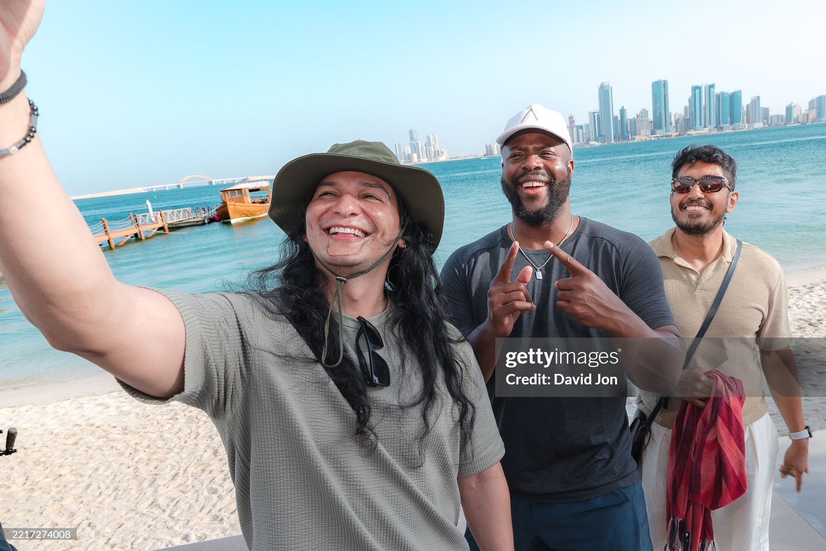 Alex Livinalli (Attuma), Winston Duke (M'Baku), e Tenoch Huerta (Namor), no Bahrain, aonde 'AVENGERS: DOOMSDAY' está sendo filmado.