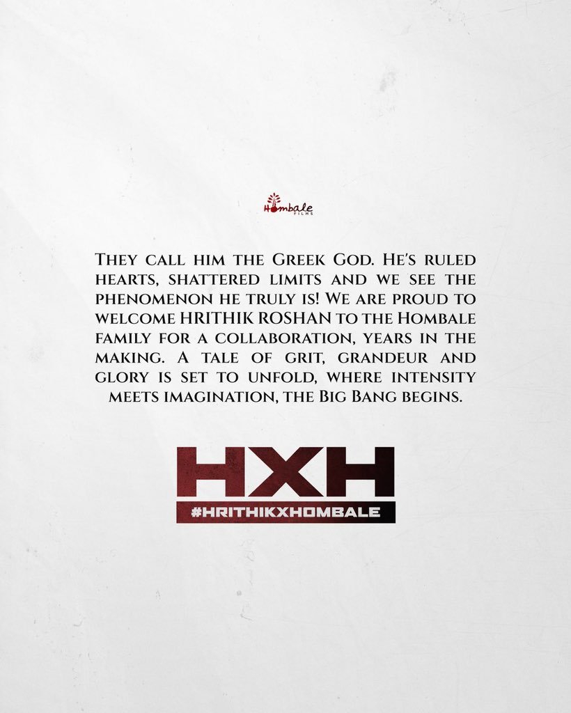 GOODTIMES (@mygoodtimes) on Twitter photo #HRITHIKROSHAN & #HOMBALEFILMS UNITE for a one-of-a-kind, ambitious PAN-India project.
This massive collaboration promises something truly spectacular.
#HRITHIKxHOMBALE <a href="/iHrithik/">Hrithik Roshan</a> <a href="/hombalefilms/">Hombale Films</a> #Bollywood <a href="/HrithikRules/">HrithikRules.com</a> <a href="/HrithikFC/">HrithikFanClub</a> <a href="/HrithikFcBihar/">teamhrithikwarriors</a> <a href="/LoyalHRITHIKfc/">★LoyalHrithikFC★</a> <a href="/hrithikFC3/">hrithikFC</a> #HRITHIKROSHAN & #HOMBALEFILMS UNITE for a one-of-a-kind, ambitious PAN-India project.
This massive collaboration promises something truly spectacular.
#HRITHIKxHOMBALE <a href="/iHrithik/">Hrithik Roshan</a> <a href="/hombalefilms/">Hombale Films</a> #Bollywood <a href="/HrithikRules/">HrithikRules.com</a> <a href="/HrithikFC/">HrithikFanClub</a> <a href="/HrithikFcBihar/">teamhrithikwarriors</a> <a href="/LoyalHRITHIKfc/">★LoyalHrithikFC★</a> <a href="/hrithikFC3/">hrithikFC</a>