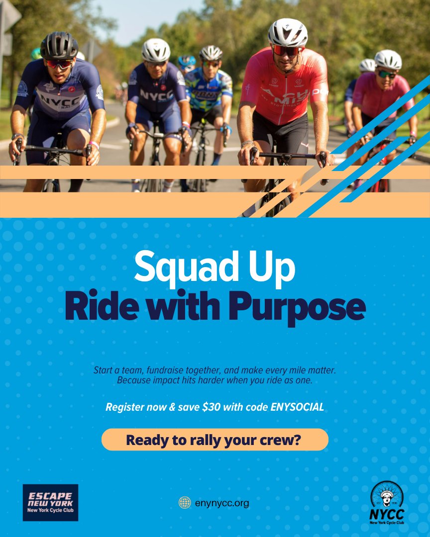 Start a team. Raise some funds. Make an impact. Rally your crew and ride for more than just the miles. 👥💙 #TeamENY