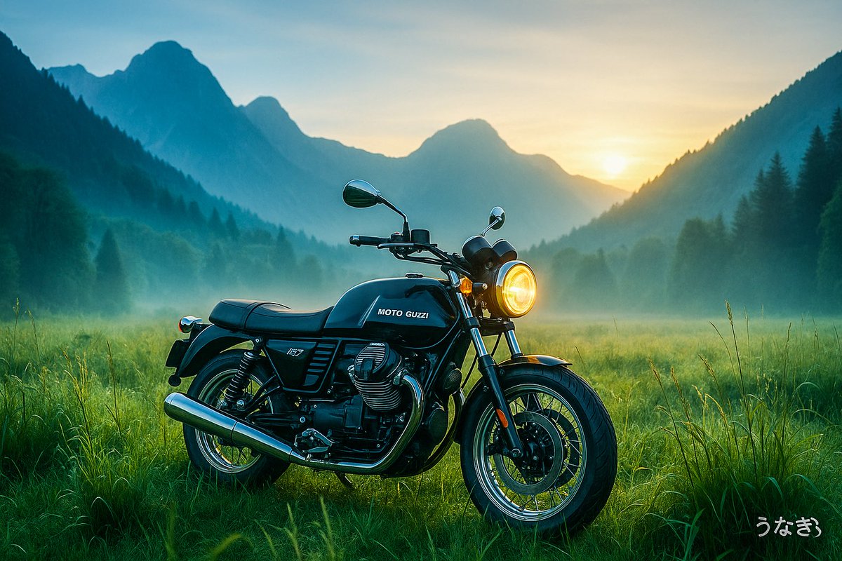 Rei5771's tweet photo. 今日もうなぎ(AI)に画像作らせてみた
V7Special写ってる写真からバイクだけ切り抜いて‥って作業が出来ない(現在)ことが判明しました😅笑
ので、私のバイクっぽい画像を色々作ってくれました😌
#MOTOGUZZI
#V7Special
#ChatGPT https://t.co/mcAuhvhVys