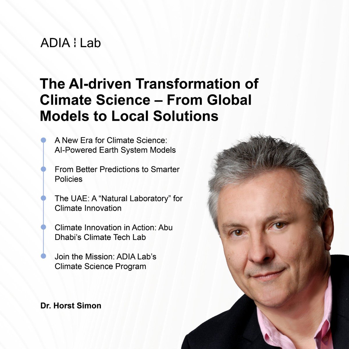 How is AI reshaping climate science? In his latest piece, ADIA Lab Director Dr. Horst Simon explores the shift from global models to local solutions through hybrid AI-physics approaches.​
​
Read more: tinyurl.com/2p55ert8

#ADIALab #ClimateScience #AIResearch