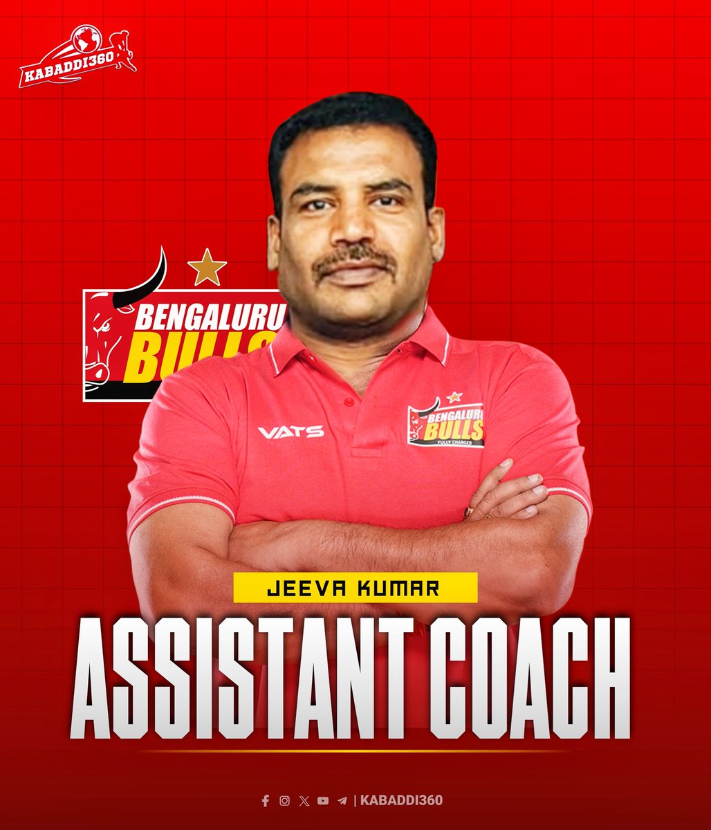 Kabaddi_360's tweet photo. Bengaluru Bulls finally announce their Assistant Coach for PKL Season 12! Jeeva Kumar joins the team as the new Assistant Coach!
.
.
.
#PKLSeason12 #BengaluruBulls
#Jeevakumar #AssistantCoach
#ProKabaddi #Kabaddi360 https://t.co/CcrIcmb6Q8