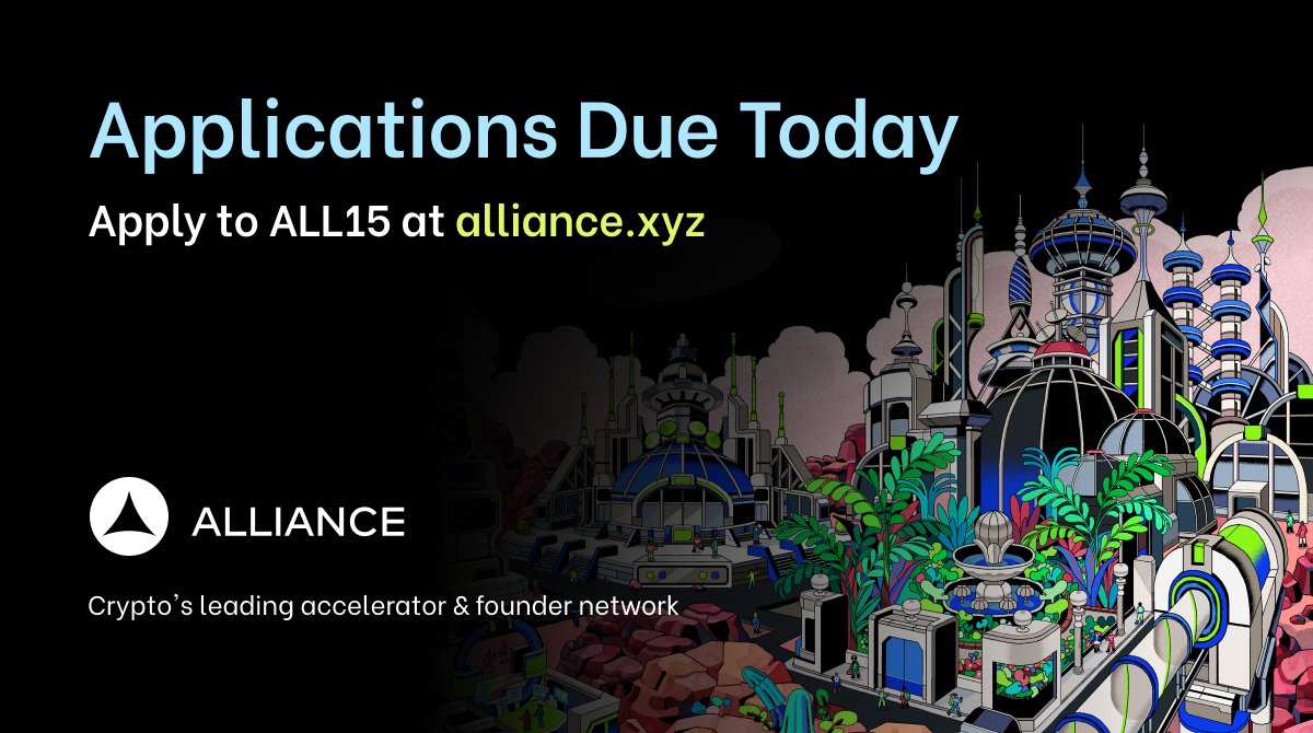 alliancedao's tweet image. 1/ The deadline to apply for Alliance’s ALL15 cohort is today.

If you’re building a startup and looking for funding and community, here’s why the best builders choose Alliance ↓