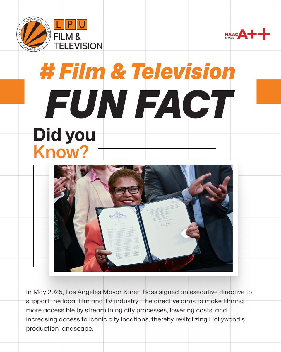 LPUFilm's tweet photo. 🎬 #FilmFact || LPU Film &amp; Television 🎬

📍 Stay tuned for more exciting updates from the world of cinema!

@lpuuniversity 

#LPULive #FilmAndTelevision #FunFact #HollywoodUpdate #CinemaNews #Filmmaking #lovelyprofessionaluniversity #lpufilmandtv https://t.co/7TMUHum8P2