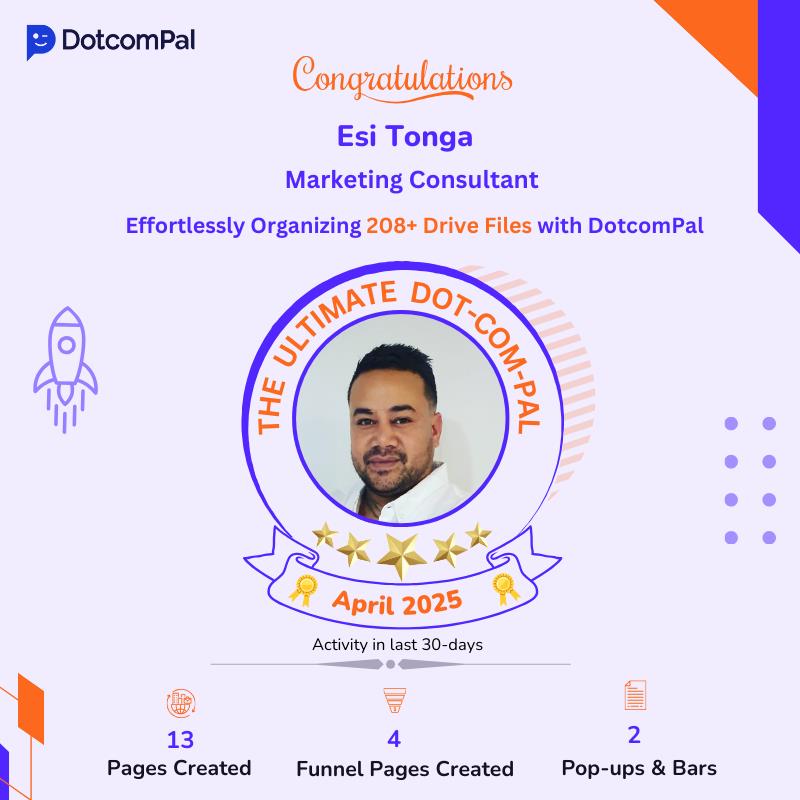 DotcomPal's tweet image. Esi Tonga, DotcomPal’s User of the Month, is killing it!🏆
Launched 3 businesses, designed 13 high-converting pages, 1 digital product and organized 208+ files.🔥

Cheer him on below! ✨
🔗Build your success at dotcompal.com
 #DigitalSuccess #DotcomPal #SuccessStory