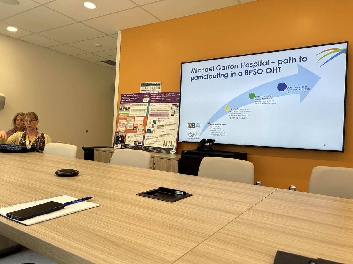 kristenlcamp's tweet photo. Attended a great visit at Michael Garron Hospital with international #BPSO delegates from Jamaica and China. MGH proudly sharing their work as part of #ETHP BPSO OHT. Thank you to the MGH team for the warm welcome and inspiring collaboration! @RNAO @JanetCheeRNAO @DorisGrinspun https://t.co/aaZFYhZgTk