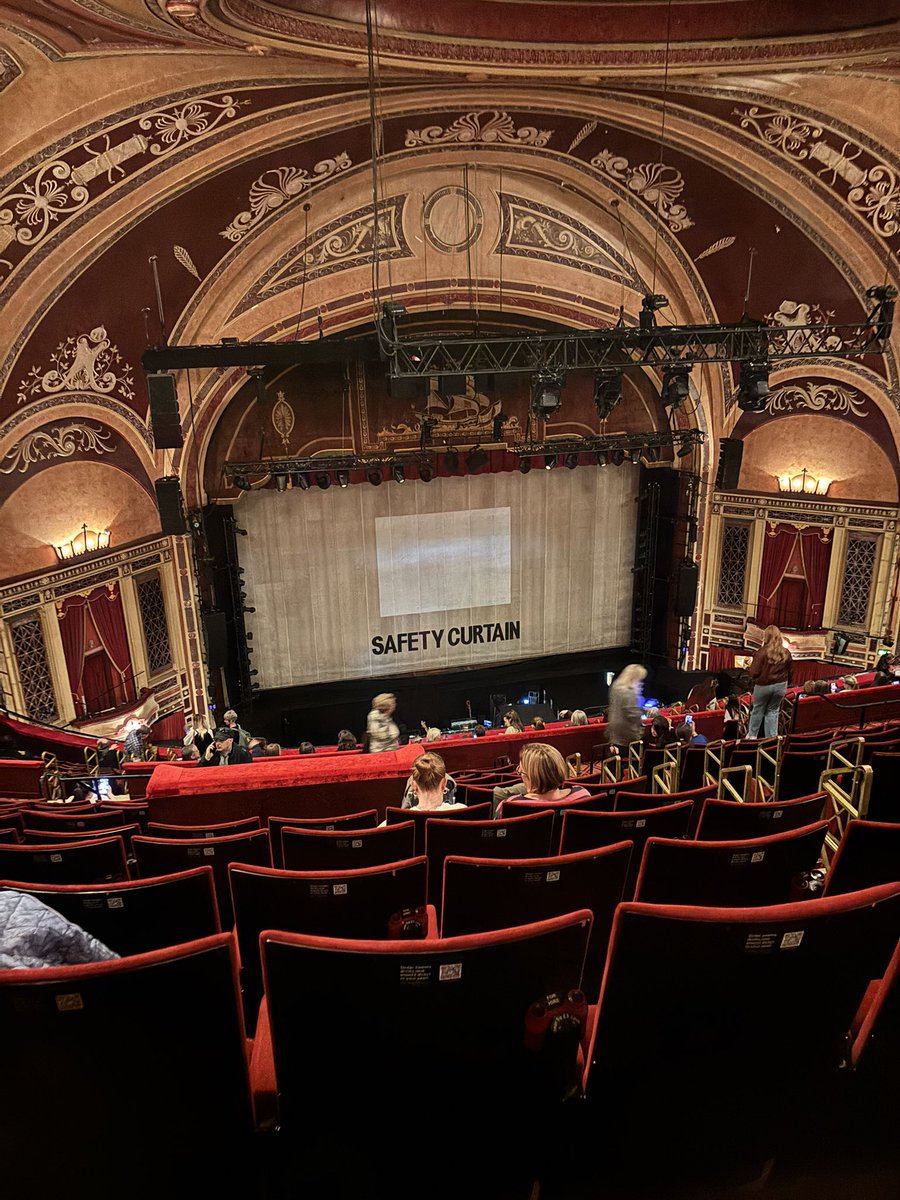 In the gods <a href="/LiverpoolEmpire/">Liverpool Empire</a> waiting for the start of #Hamilton! Excited!😀