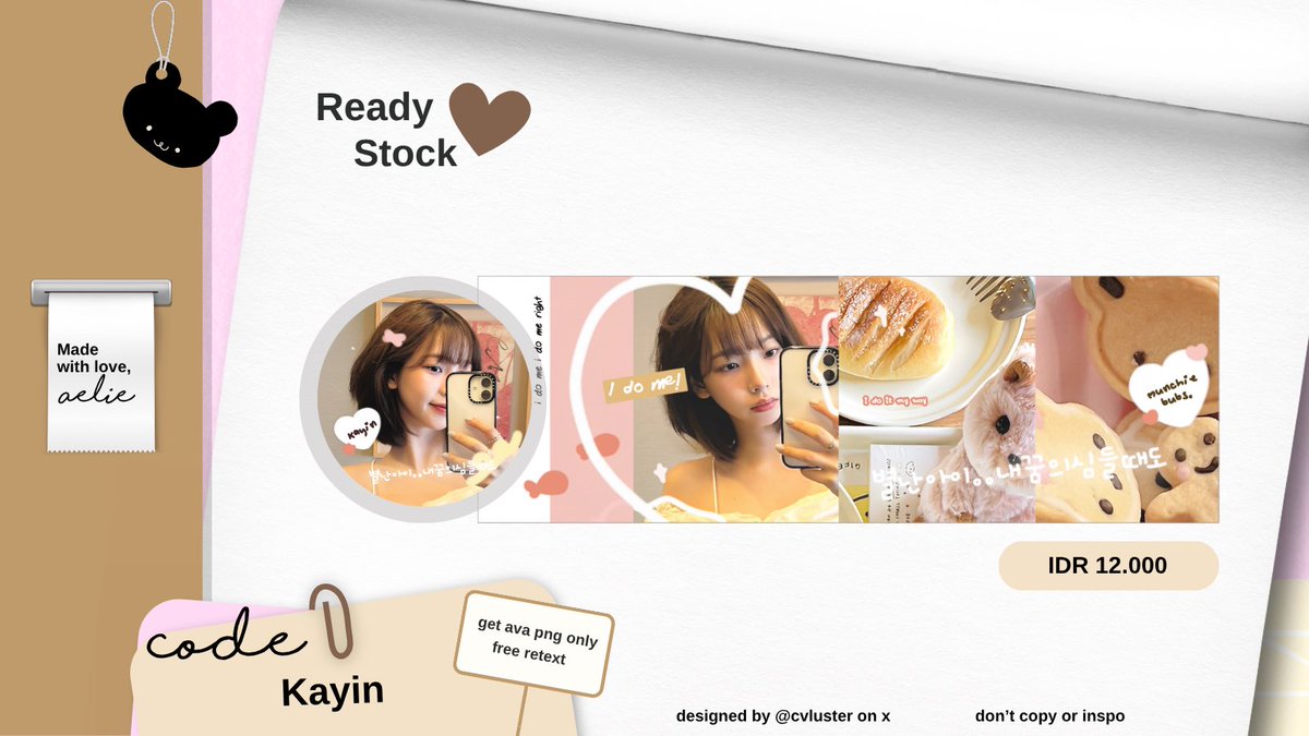 cinderael's tweet image. help repost by, makaaci!

halo, aku ada layout ridi stock karina n ningning yg bisa kamu take sekarang, dapet ava png only dan free retext ia, yg mau jajan bisa sung dm aku, makaci! 💗

#zonauang #zonaba