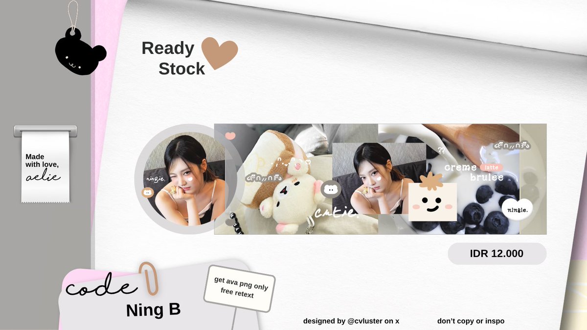 cinderael's tweet image. help repost by, makaaci!

halo, aku ada layout ridi stock karina n ningning yg bisa kamu take sekarang, dapet ava png only dan free retext ia, yg mau jajan bisa sung dm aku, makaci! 💗

#zonauang #zonaba