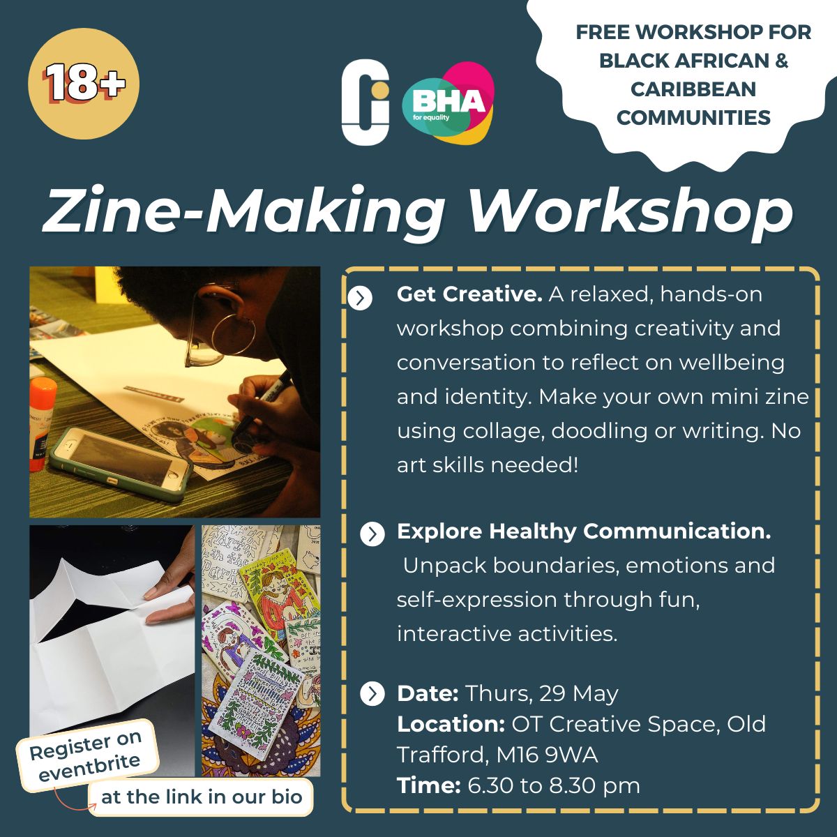 Reproductive Justice Initiative (@rjinitiative) on Twitter photo Tomorrow is the day! Don't miss your chance to connect with community, get creative, and explore healthy communication styles with RJI and <a href="/the_BHA/">BHA for Equality</a> 🎨
We look forward to seeing you there🎟️: eventbrite.co.uk/e/zine-making-… Tomorrow is the day! Don't miss your chance to connect with community, get creative, and explore healthy communication styles with RJI and <a href="/the_BHA/">BHA for Equality</a> 🎨
We look forward to seeing you there🎟️: eventbrite.co.uk/e/zine-making-…