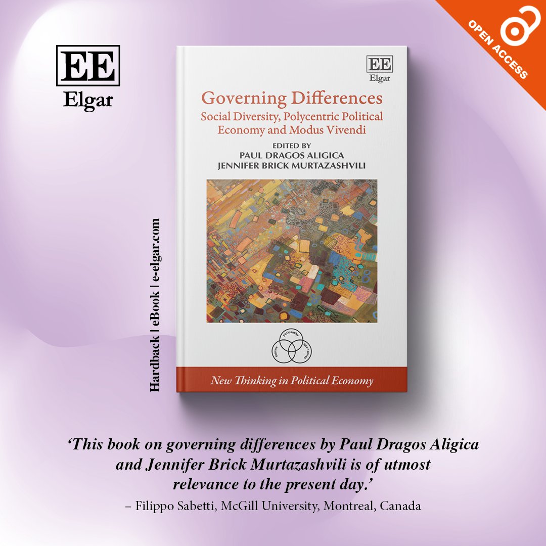 Elgar Publishing (@elgarpublishing) on Twitter photo New #OpenAccess title: Governing Differences, Social Diversity, Polycentric Political Economy and Modus Vivendi, edited by Paul Dragos Aligica and <a href="/jmurtazashvili/">Jen Brick Murtazashvili</a>
Read the entire book for 🆓 at: doi.org/10.4337/978103…
#PoliticalScience #PublicPolicy #PoliticalPhilosophy New #OpenAccess title: Governing Differences, Social Diversity, Polycentric Political Economy and Modus Vivendi, edited by Paul Dragos Aligica and <a href="/jmurtazashvili/">Jen Brick Murtazashvili</a>
Read the entire book for 🆓 at: doi.org/10.4337/978103…
#PoliticalScience #PublicPolicy #PoliticalPhilosophy