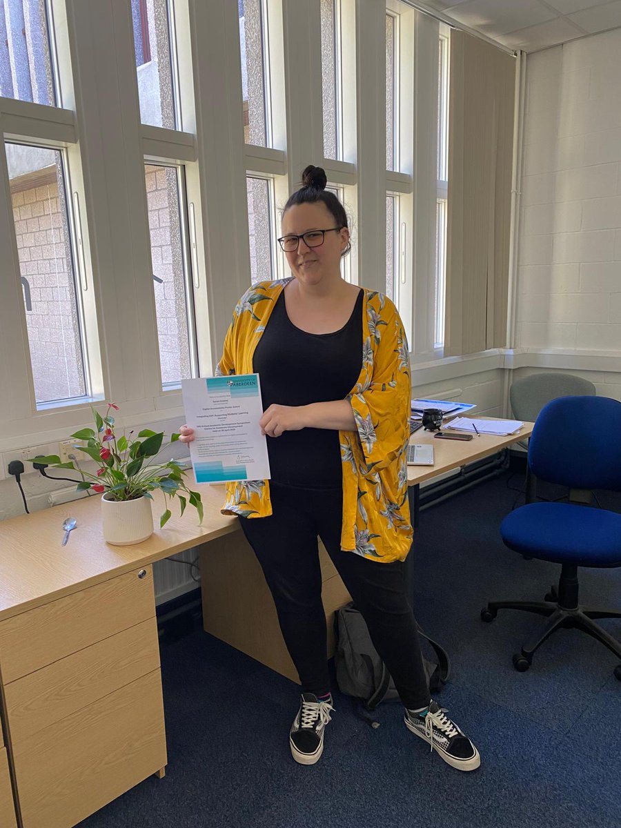 With a bit of delay, we can finally announce that Sarah Dobbie is the deserving winner of the Digital Accessibility Poster Award at the #CADSymp25 for her poster 'Integrating EAP: Supporting Students’ Learning Journey'. Congratulations, Sarah!