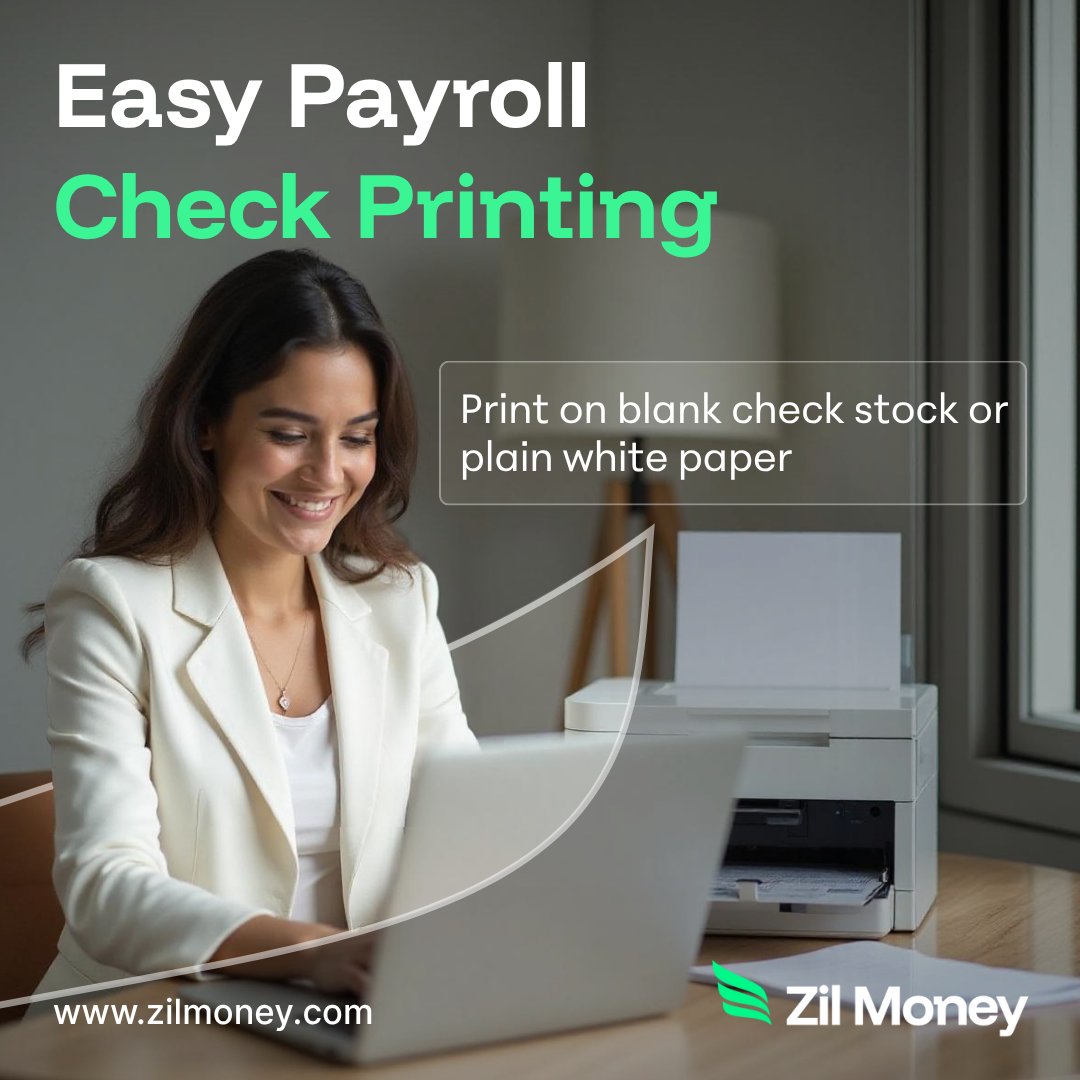 ZilMoney's tweet image. Print payroll checks easily with Zil Money. Enjoy secure, on-demand check printing for all your business payroll needs.

Learn more: zilmoney.com/print-payroll-…

Click here for interactive demo: zilmoney.storylane.io/share/opqxoznx…

#PrintPayrollChecks #CheckPrinting