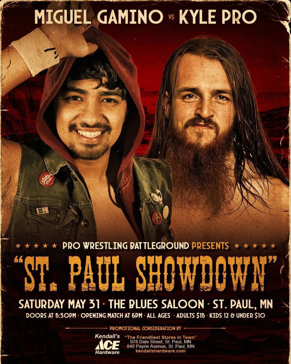 KylePro4's tweet photo. 🚨This Saturday🚨
@ProBattleground ST. PAUL SHOWDOWN
🏠 The Blues Saloon St. Paul MN.
🚪5:30pm 🔔6:00pm
@MiguelGaminoPW trying to show off tricks on your board is not the same as tricks in wrestling, this ain’t no amateur hour cause #TheProRunsTheShow https://t.co/rxSR42CSsA