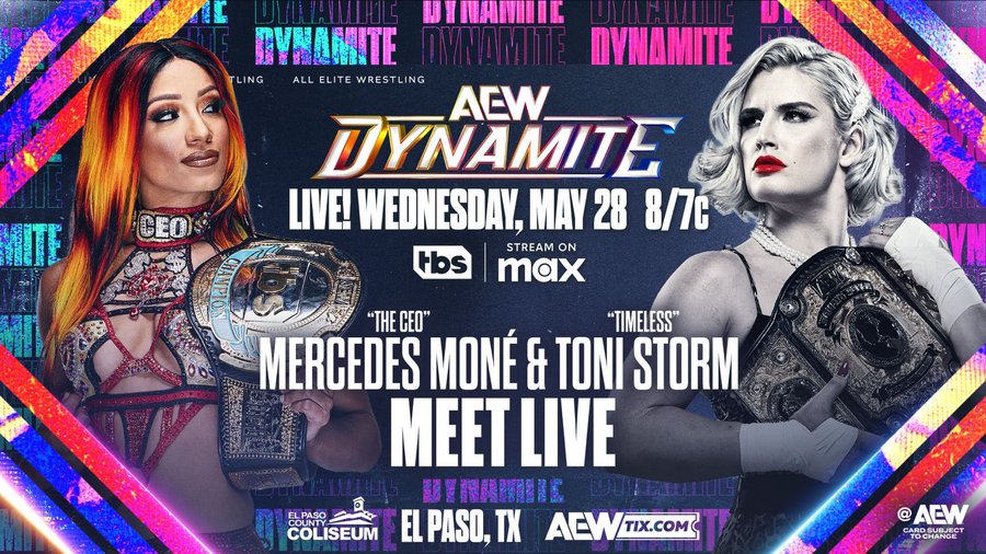 ElPasoCountyColiseum (@elpasocoliseum) on Twitter photo 🔥 TONIGHT in El Paso, TX! 🔥
📍 El Paso County Coliseum
After their huge #AEWDoN wins,
<a href="/MercedesVarnado/">Mercedes Moné Varnado</a> — the Owen Hart Foundation Tournament Winner — goes face-to-face with AEW Women’s World Champion "Timeless" <a href="/tonistorm_/">Toni Storm</a>
🎟️ Grab your tickets now at epcountycoliseum.com 🔥 TONIGHT in El Paso, TX! 🔥
📍 El Paso County Coliseum
After their huge #AEWDoN wins,
<a href="/MercedesVarnado/">Mercedes Moné Varnado</a> — the Owen Hart Foundation Tournament Winner — goes face-to-face with AEW Women’s World Champion "Timeless" <a href="/tonistorm_/">Toni Storm</a>
🎟️ Grab your tickets now at epcountycoliseum.com