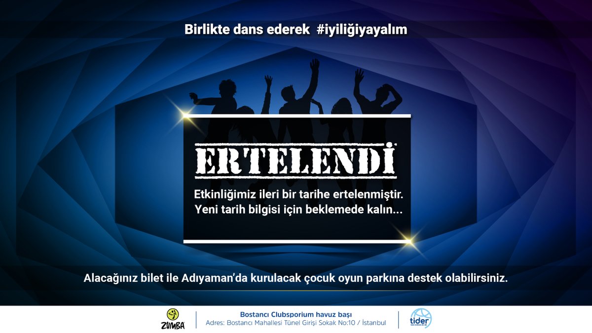 31 Mayıs Cumartesi günü yapmayı planladığımız organizasyonumuz ileri bir tarihe ertelenmiştir. Yeni tarihi en yakın zamanda duyuruyor olacağız. 

Destekleriniz için şimdiden teşekkür ederiz.