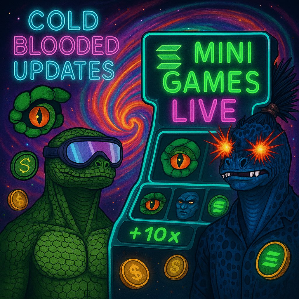 GeeezerF's tweet photo. 🚨 Cold Blooded Updates LIVE tonight 🚨
AfelMini Games will be officially launching soon 🎰🦎
Lizard luck or skill? Come find out.
Special guest: @foreseon_ in the building.
8.30PM UTC — don’t miss it. https://t.co/8Uq92bSLSf