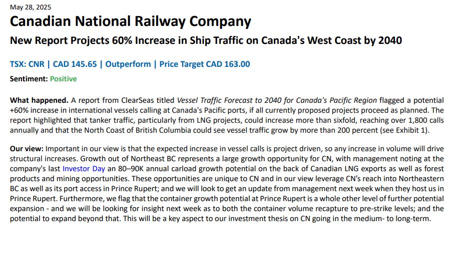 Canadian National Railway Company New Report Projects 60% Increase in Ship Traffic on Canada's West Coast by 2040

$cnr $cnr.to