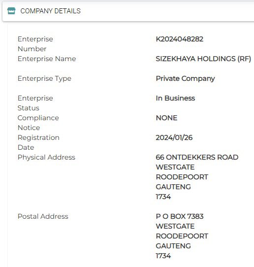 SmaggerMore's tweet image. This company was registered in 2024. Its address is in the middle of the street in Roodepoort. 
Aw ngeke… a whole licence for lotto🙆🏾‍♂️
