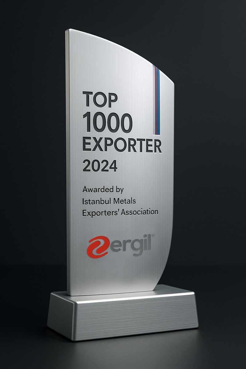 Proud to announce ERGIL is among the Top 1000 Exporters recognized by the Istanbul Metals Exporters' Association! Grateful to our incredible team and valued partners.

#ERGIL #Exports #Award #Manufacturing #Turkey