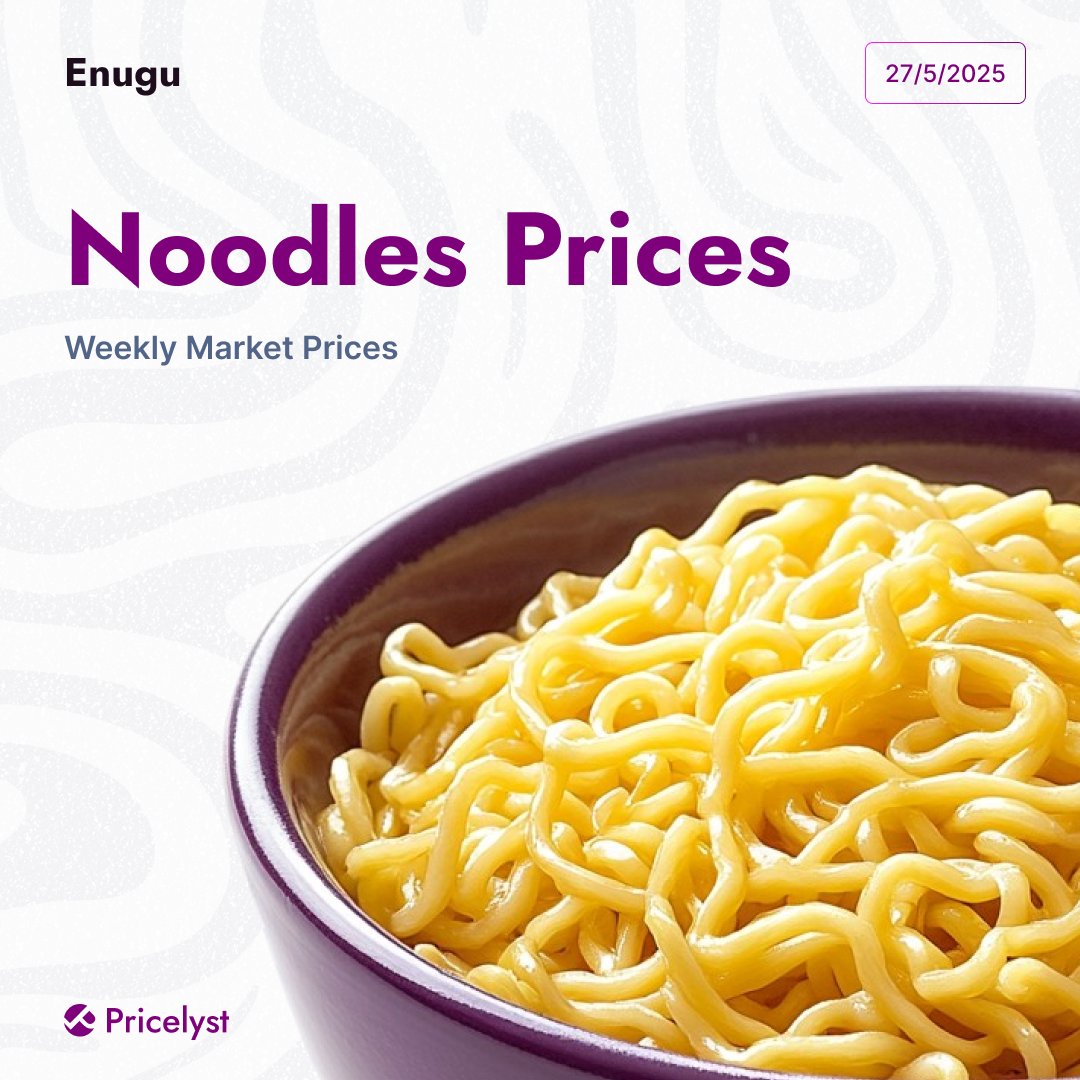Pricelyst_'s tweet photo. 🍜 Noodles prices across 4 major Enugu markets – May 27, 2025 📌
Most brands are in the photo; some aren’t. DM us for those prices!
#NoodlesPrices #EnuguMarkets #NigeriaMarketWatch #FoodUpdate #Enugu #nigeria #priceWatch #MarketUpdate #MarketWatch https://t.co/zr62jaPwc7