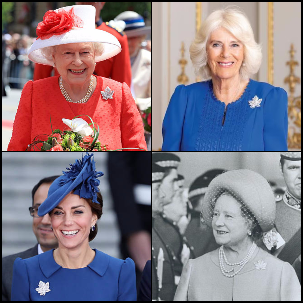 The Diamond Maple Leaf Brooch, created by Asprey, was gifted by King George VI to The Queen Mother for their first tour of Canada in 1939.

Made of platinum and diamonds in the shape of the national maple leaf, it has been worn by four generations of royal women.