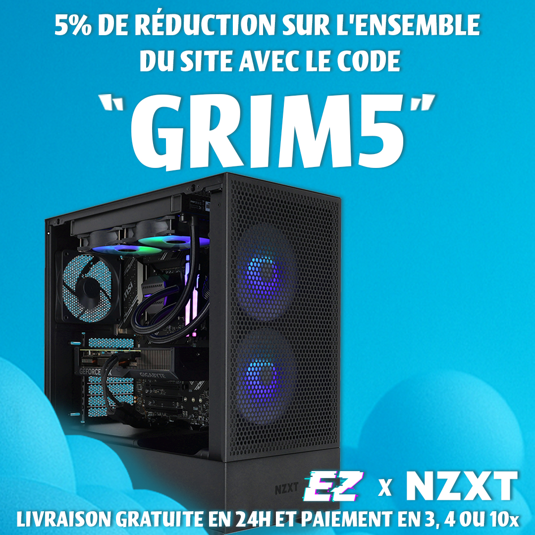 EZ-STORE X <a href="/Grimkujow_/">Grim 🐟</a>  pour votre plus grand plaisir 🍋🐟

On a accompagné Grim pour la création de son PC sur-mesure, et aujourd'hui on vous fait kiffer avec le code promo "GRIM5" qui vous donne -5% sur toutes les configs présentent sur notre site. (Hors PC signature)

Code