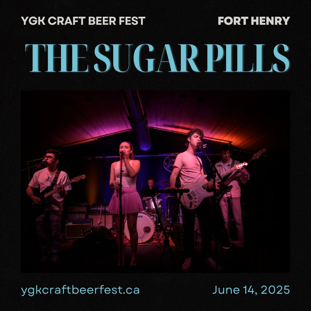 🎤 The Sugar Pills are hitting the YGK Craft Beer Fest stage and it’s about to be a whole vibe 🍻🎶 Kingston’s own pop-rock crew is bringing high energy, catchy hooks, and serious weekend anthem energy.
🎧 Listen to their new single “Crybaby”: artists.landr.com/990591030770