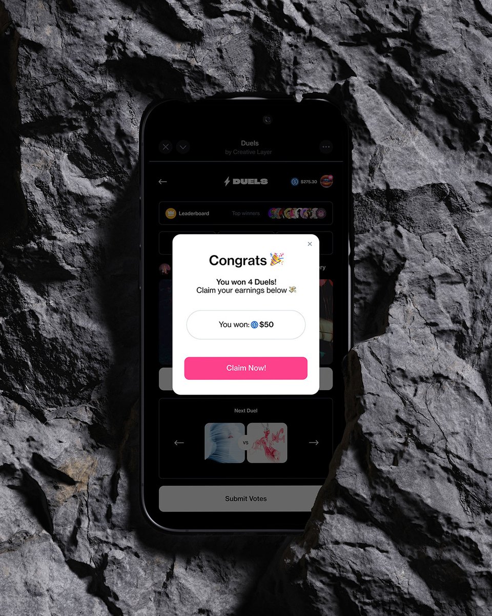 Congrats 🎉 You just won 4 Duels!

This could be you 👆

But only if you're curating with confidence.
Back your taste with $USDC.
Climb the ranks. Get rewarded.

Play now → farcaster.xyz/miniapps/j20Zr…