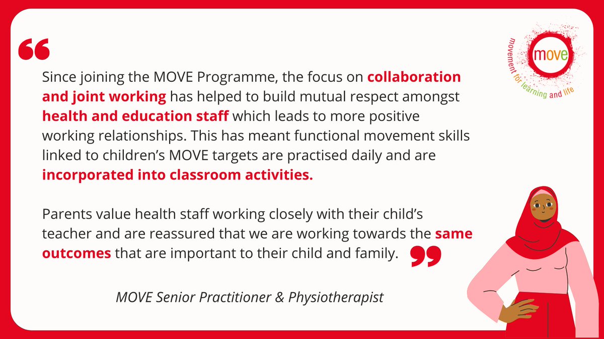 We love hearing about the positive difference MOVE makes to our schools, therapy teams and families ❤️
 If you are interested in finding out how MOVE could make a difference within your setting, please get in touch. We would love to hear from you!
👉moveeurope.org.uk/contact/