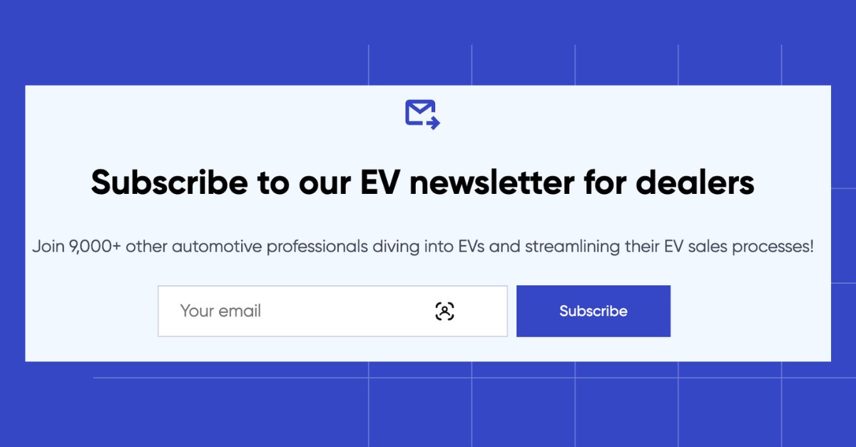 NEW EV merchandising tool designs landing next week.

What's coming?

IMPROVED EV tools for your VDPs — and a little something extra for your EV shoppers too...

🔗 Subscribe to our newsletter and be the first to see our exciting product updates: lnkd.in/dbYNYrgU