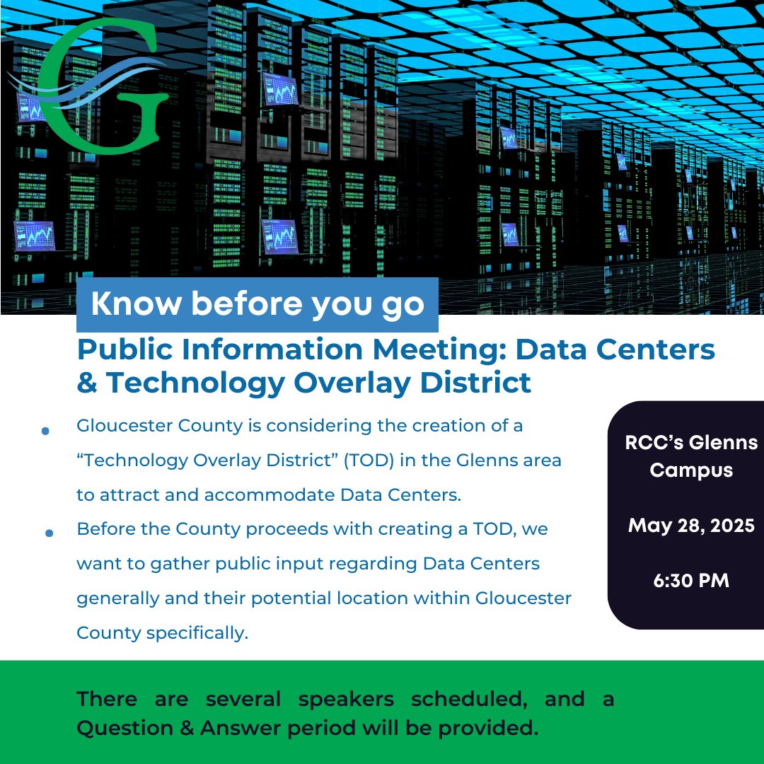 HAPPENING TONIGHT: Please come and learn what a Technology Overlay District would mean for the County and have an opportunity to offer input and ask questions. 

Please note, this is just an informational meeting, and no decisions have been made regarding this initiative:
