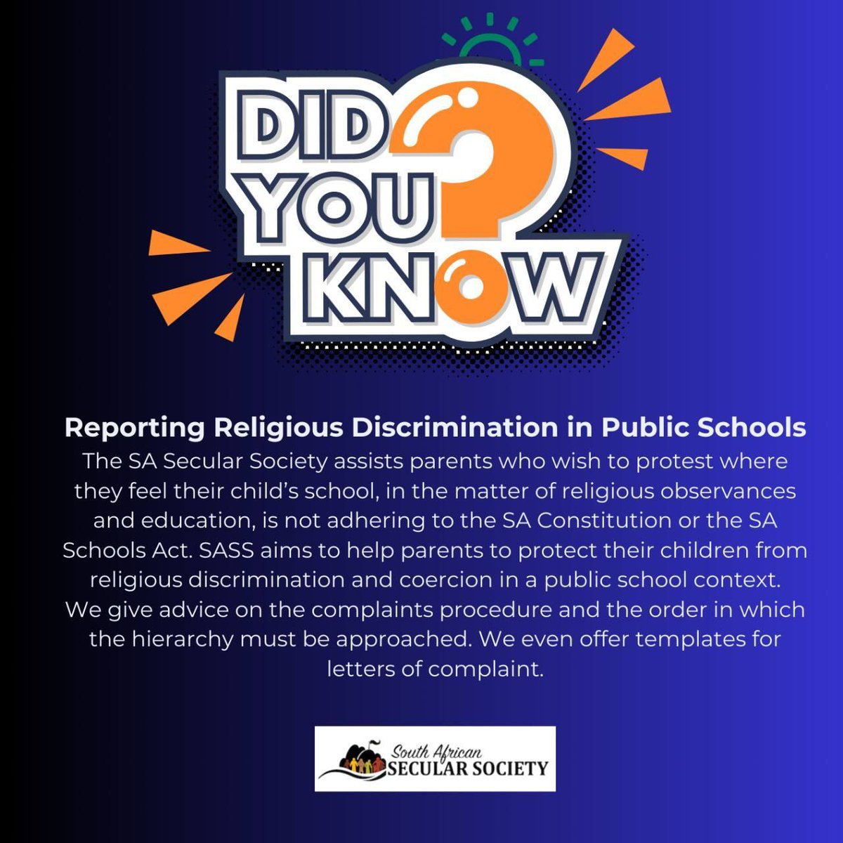 SAsecular's tweet image. #SecularValues #SecularSchools