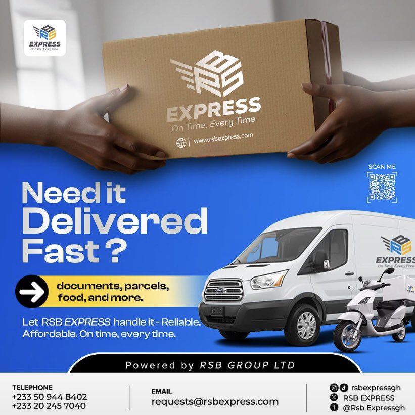 dennismarbell's tweet photo. @gyaigyimii The best delivery services without stress @RSBexpressGH https://t.co/ihUGvMnmC7