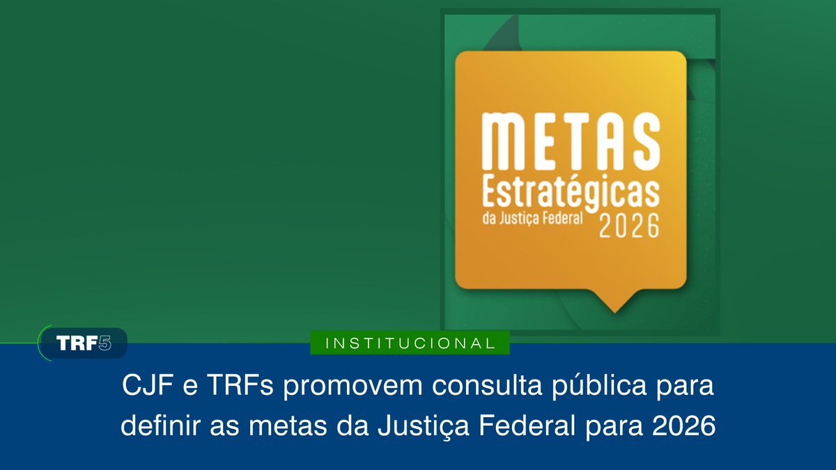 Questionário é destinado a cidadãs(ãos), profissionais do Direito, pesquisadoras(es), servidoras(es) e demais interessadas(os) na melhoria da Justiça Federal. Saiba mais: bit.ly/4mxkfn9