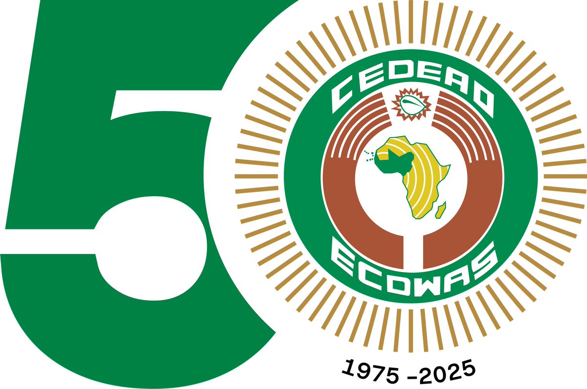 hawwyk's tweet photo. ECOWAS turns 50! 🎉
Five decades of promoting peace, unity, and economic cooperation in West Africa. Here’s to a legacy of strength and a future of shared progress! 
#ECOWASat50 #WestAfricaUnited #ECOWAS https://t.co/8V4PrNnRtK