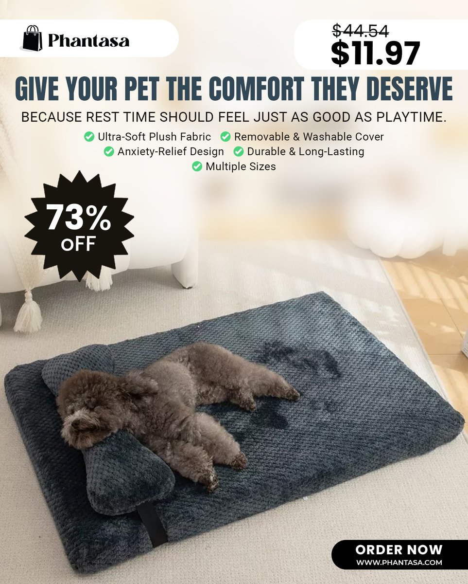 Phantasa__'s tweet photo. 🔥73% OFF — Your pet deserves luxury naps 🐾
This plush bed is ultra-soft, washable, and made to calm and comfort!🐶🐱
🛒 Available now: https://t.co/Jt2KTDChDX

#PetComfort #petbed #phantasa #petsale #cozyvibes #petlovers #FurryFriends https://t.co/Iy7aD3D7te