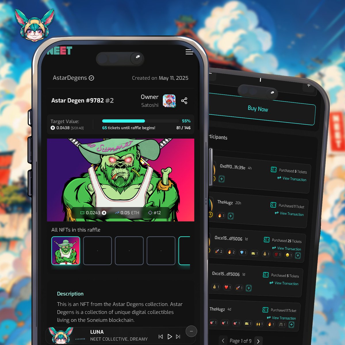 🎟️ 65 tickets left till the raffle begins!
🔥 Win Astar Degen #9782, a beast from the Soneium-powered AstarDegens collection!
💰 Just 0.0243 ASTR (~$1.40) per entry
⏳ Don’t miss your shot. Grab your tickets now!

👉 neet.gg/raffle/soneium… 

#NEET #AstarDegen #Soneium