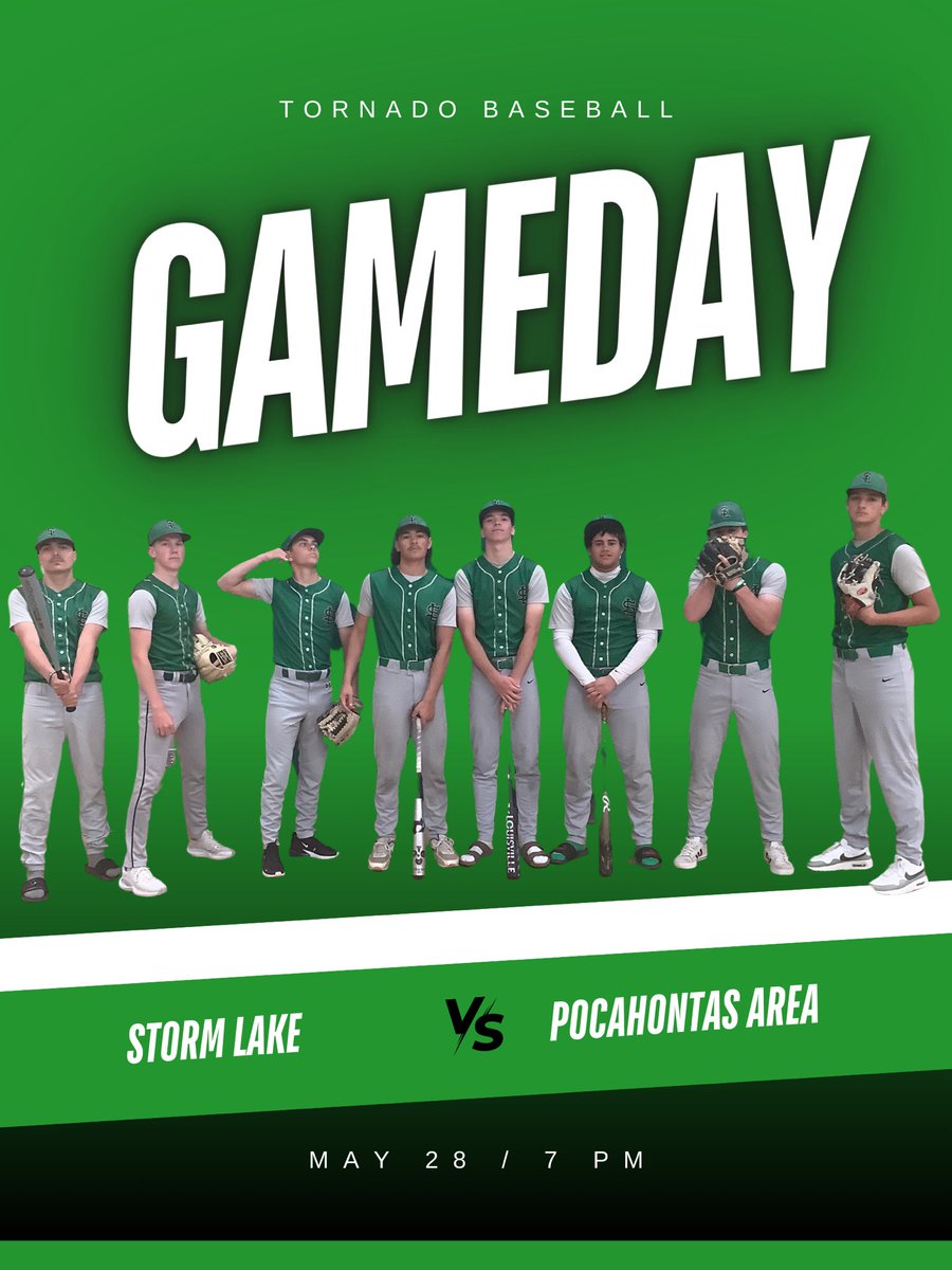 Home opener tonight for the Tornadoes! JV starts at 5:00 and Varsity around 7:00. #GoBigGreen