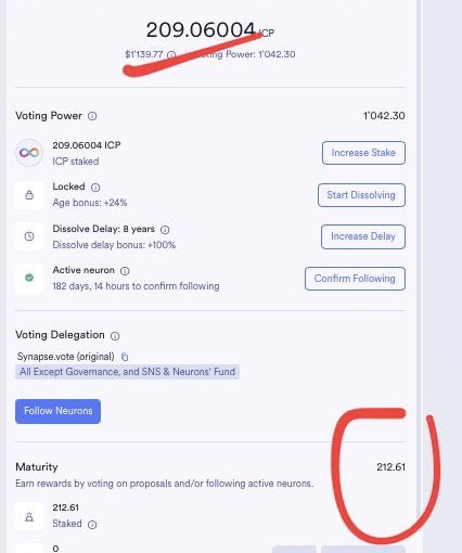 iPhelipeVR's tweet image. While many keep waiting for the “perfect moment”…

My oldest neuron has already generated more #ICP than I originally staked.
209 staked → 212.61 earned. 💥

And you?
Still letting your ICP rust in a wallet without yielding?

I chose the long road:
Earning #ICP while I sleep.…