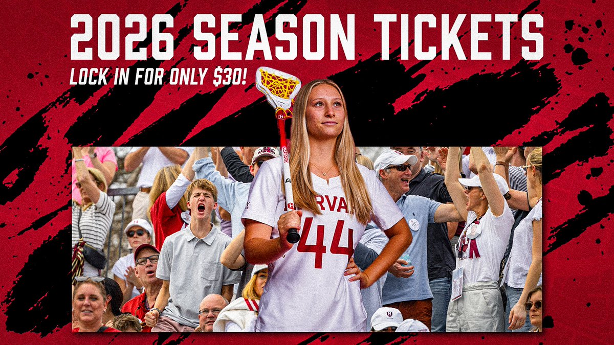 Less than one week left! Lock in your Women's Lacrosse season tickets by June 1 to secure your spot for JUST $30 and enjoy FREE parking for the 2026 season!

🎟️| gocrimson.com/sports/2022/12…

#HarvardWLax 
#GoCrimson